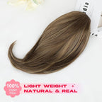 Ponytail Extension – 16” Claw Clip in Ponytail Hair Extensions Natural Soft Synthetic High Pony Tail Hairpieces for Women (Chestnut Brown with Highlights, 16 inch)