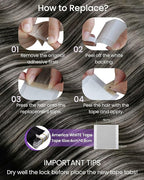 LaaVoo Tape in Hair Extensions Human Hair Ombre Tape in Hair Extensions Real Human Hair Tape in Extensions Natural Black to Grey Silver 20pcs 50grams 16 Inch