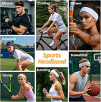 Headbands for Women - 6 Pack Wide Elastic Hair Bands | Stretchy Sweatbands Hair Bands | Soft Sports Thin Head Bands | Non-Slip Accessories Bands for Fashion, Washing Face, Workouts, Yoga, Daily Use