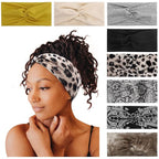 Tobeffect 8 Pack Turban Headbands for Women Non Slip Leopard Print Boho Head Wrap Accessories Elastic Hair Band for Women's Hair