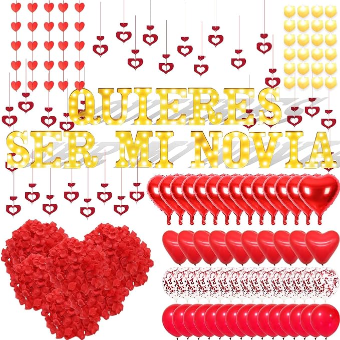 Quieres Ser Mi Novia Light Up Letters Proposal Decorations - Image 7
