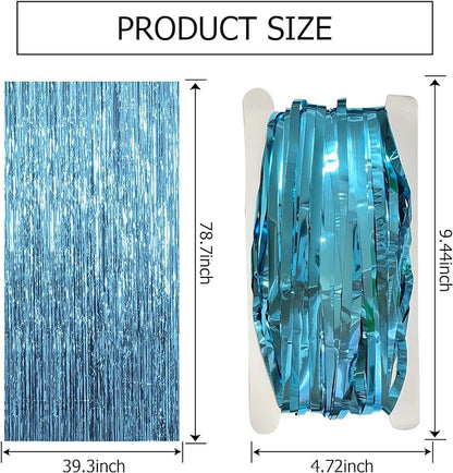 20 Pack Blue Backdrop Curtain Tinsel Streamers Ocean Themed Decor Birthday - Image 7
