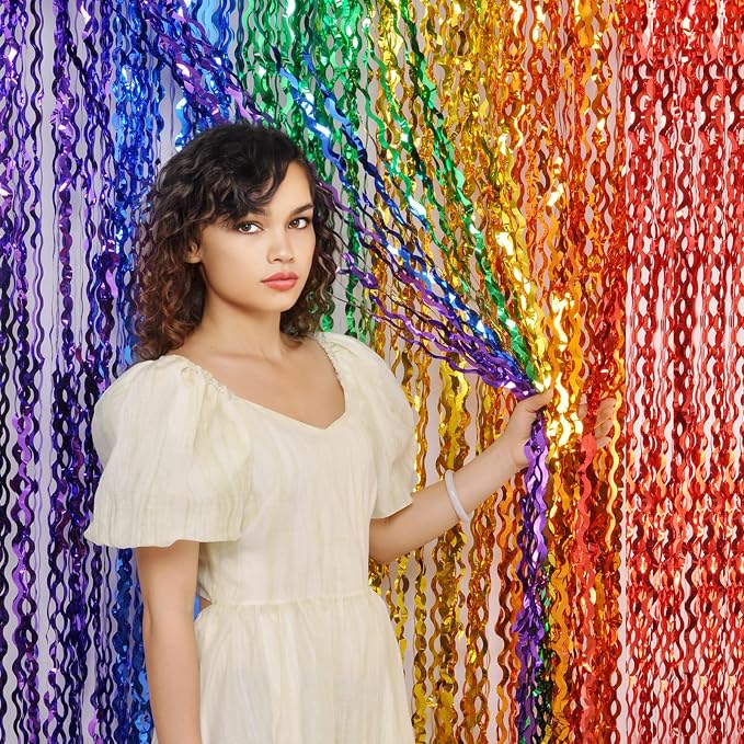 CYLMFC 3 Pack Rainbow Foil Curtains - Image 3