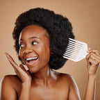 VOCOSTE Wide Tooth, Afro Hair Pick Comb, Hair Styling Tool for Men Women, Plastic, White, 4.8 Inch