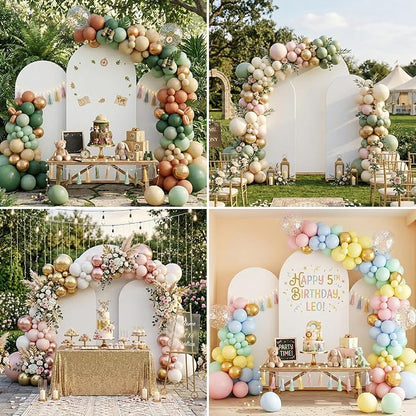 Arch Backdrop Stand with Cover Set, 6FT Gold Metal Wedding Arch - Image 2