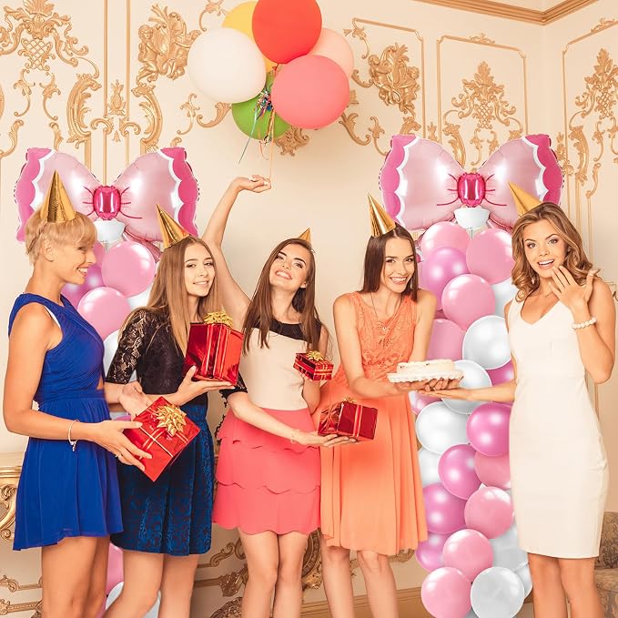Kasyat 2 Sets Pink Bow Balloon Column Stand Kit - Image 7