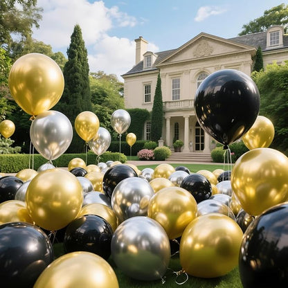 Black Latex Balloons 100 Pack 12 Inch Black Round Helium Balloons Party Balloons - Image 9