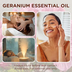 Geranium Essential Oil – Steam-Distilled, Pure & Natural, Long-Lasting Floral Aroma for Skin, Hair, Aromatherapy, DIY Beauty, Soap & Candle Making, 1 fl oz