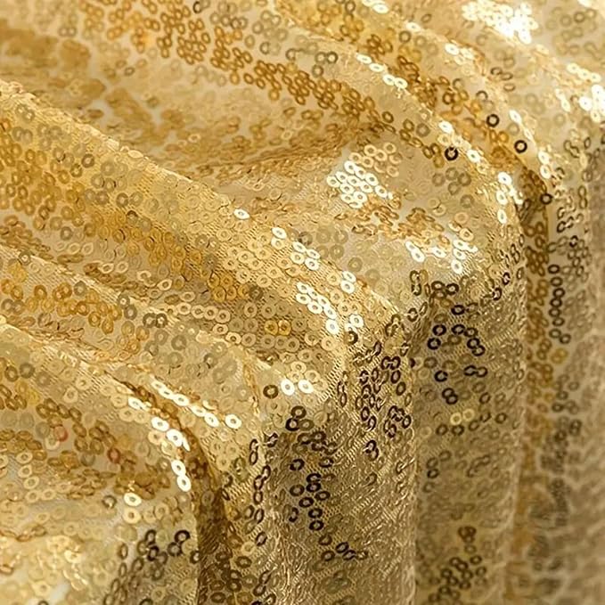 Gold Sequin Backdrop Curtains 10FTx10FT | 1 Panel, Sparkly Background Drapes - Image 5