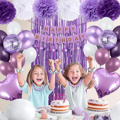 Purple Happy Birthday Party Decorations - Image 3
