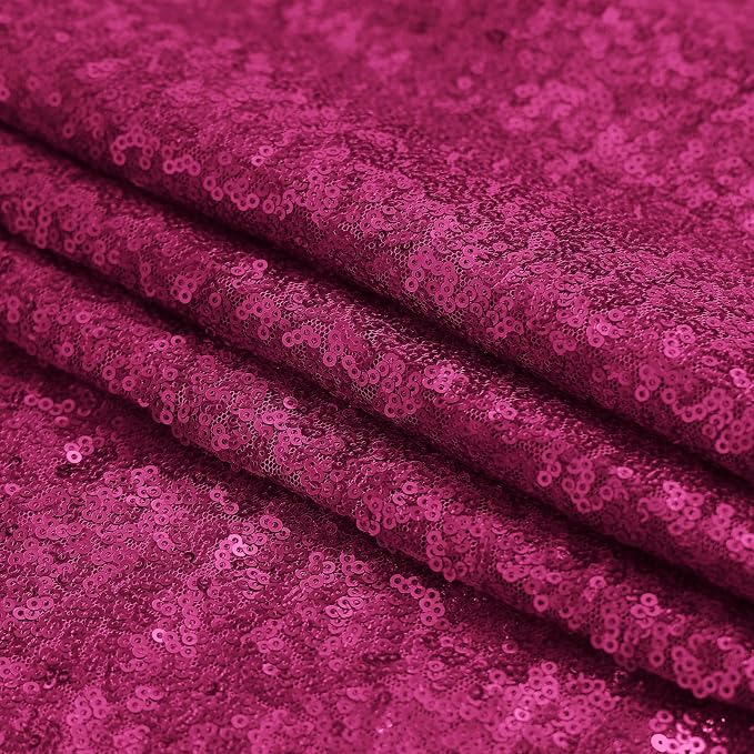 Sugargirl Fuchsia Sequin Backdrop Curtain 4FTx8FT Glitter Fuchsia Background - Image 8