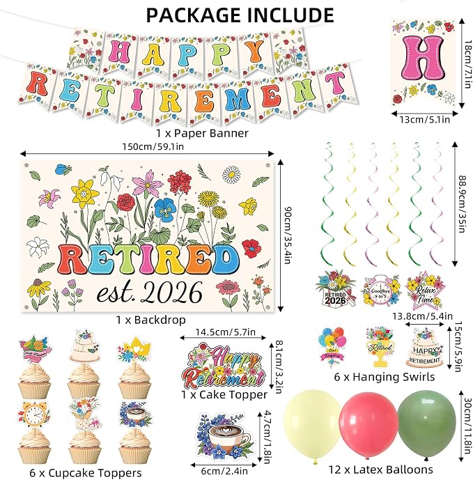 Roetyce Flower Retirement Party Decorations, Legend Has Retired Photo Backdrop - Image 2