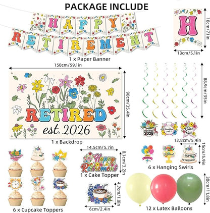 Roetyce Flower Retirement Party Decorations, Legend Has Retired Photo Backdrop - Image 2