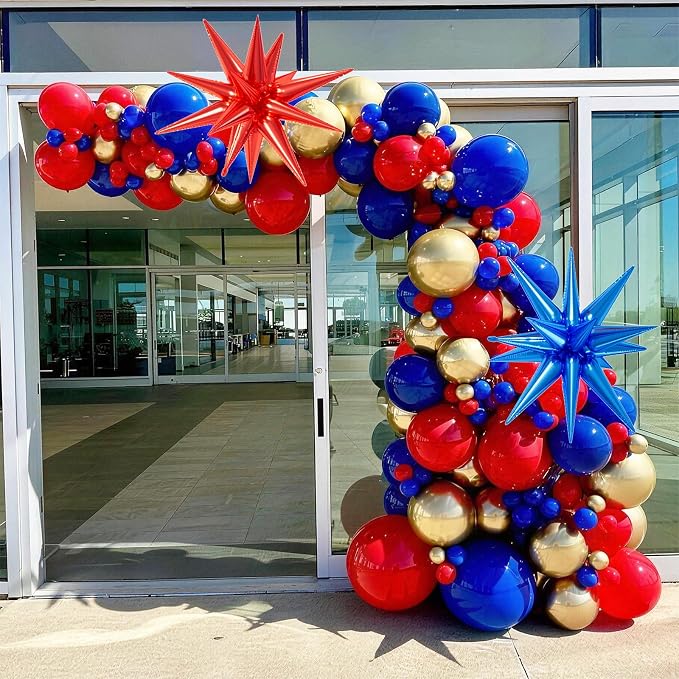 Red Blue Gold Balloons, 12inch Red And Blue Balloons - Image 5