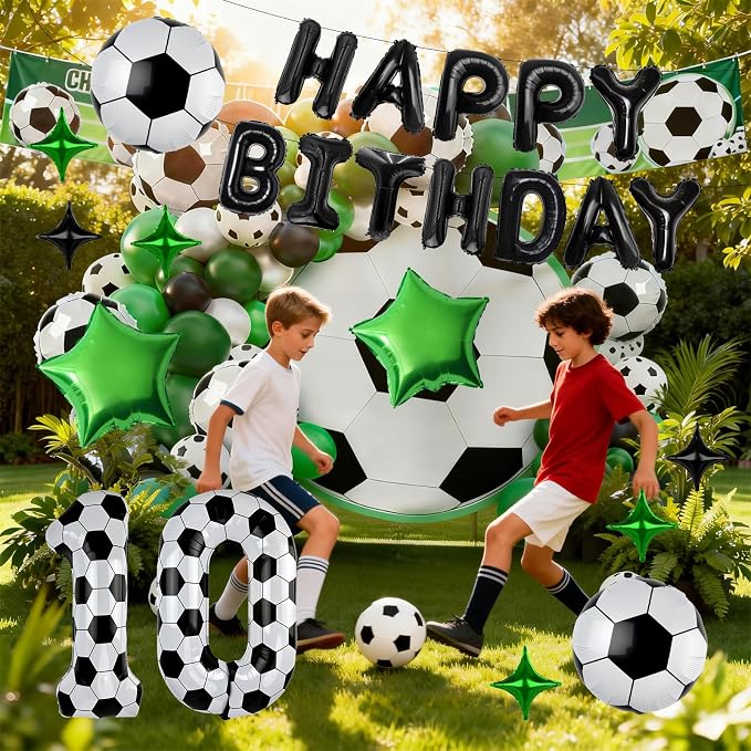 40 Inch Soccer Number 10 Balloon Set, Soccer Birthday Party Decorations | - Image 4