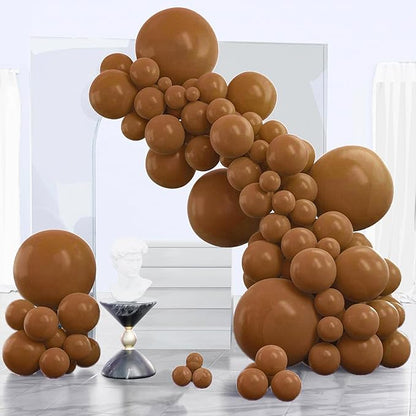 PartyWoo Brown Balloons 140pcs Neutral Boho Color 18 12 10 5 Inch | 18 12 10 5 by PartyWoo
