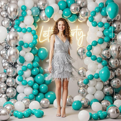 Teal Blue Linking Balloons, Tails Balloon - Image 6