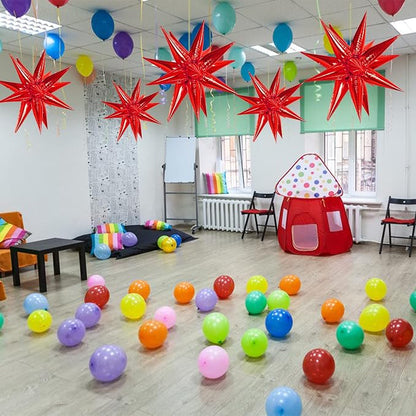 ZAKVOOR 60 Pcs Star Balloons 12 Spike Foil Explosion Party Decoration Balloons - Image 6