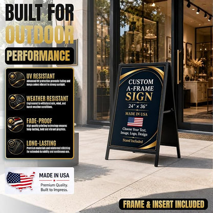 Metal Sign HolderA-Frame Sidewalk Curb Stand by BCB 24x36 | Printed in USA | - Image 4