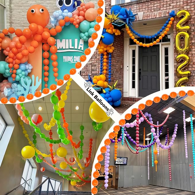 Orange Linking Balloons, Tails Balloon - Image 9