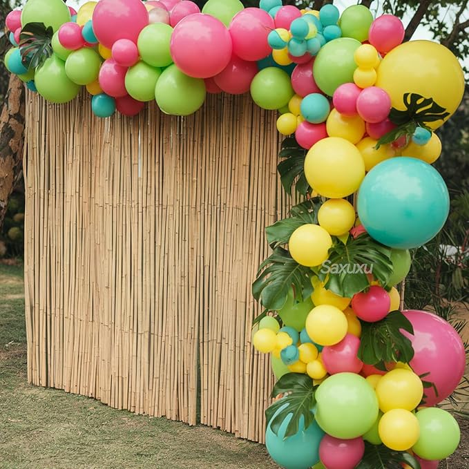 Tropical Balloons Arch Kit, Hawaiian Balloon Garland Arch Kit, Hot Pink Green - Image 7