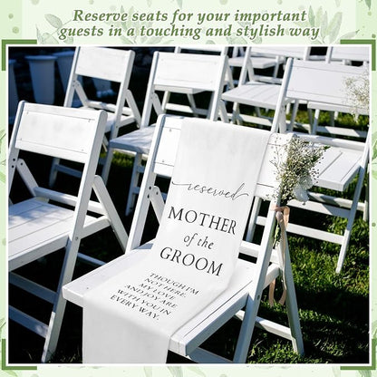 HunnmingRe Mother of the Groom Wedding Memorial Reserved Chair Sign Banner in - Image 5