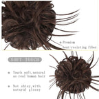 HMD Tousled Updo Messy Bun Hair Piece Hair Extension Ponytail With Elastic Rubber Band Updo Bun Synthetic Hairpieces for Women