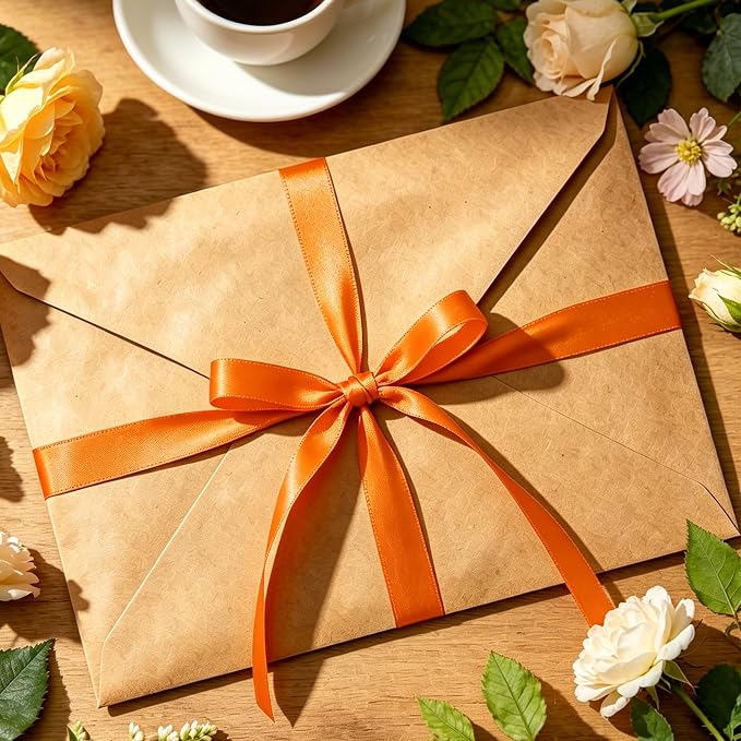 3/8In 30Yards Orange Thin Ribbon - Image 7