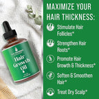 Hair Thickening and Moisturizing Serum - Vegan Scalp Treatment Oil for Women, Men with Dry, Frizzy, Weak Hair and Hair Loss. Peppermint, Wild Black Castor Oil, Unscented 2oz