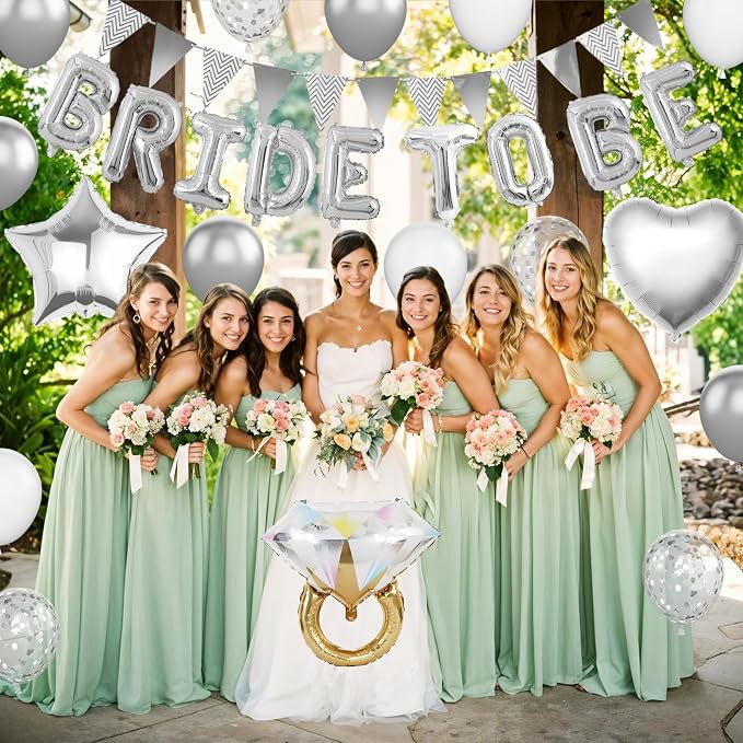Dagelar Silver Bachelorette Party Decorations, Bride To Be Bridal Shower - Image 3