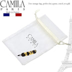 Camila Paris CP2806 French Hair Barrette Clip for Girls, Handmade, White Tokyo, Metal-Free Closure Strong Hold Grip Hair Clips for Women, No Slip Durable Styling Girls Hair Accessories, Made in France
