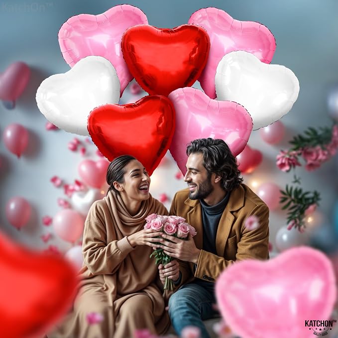 KatchOn Heart Balloons Decorations 18 Inch, Valentines Day Decorations - Image 4