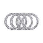 slip Silk Skinny Scrunchies - Silver | Set of 4 Skinny Scrunchies | 100% Mulberry Silk, Anti-Crease, Gentle on Hair, Reduces Breakage | Stylish & Durable, Ideal for All Hair Types