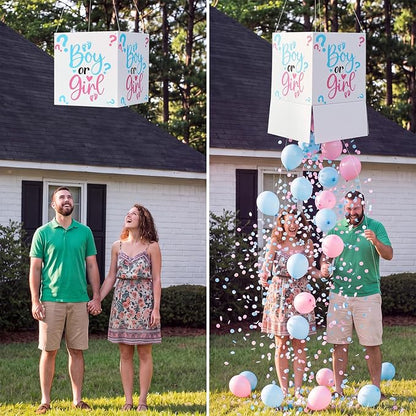 23 Pcs 20 Inch Jumbo Gender Reveal Balloon Drop Box Kit - Image 4