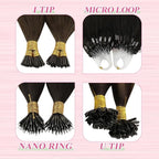 YoungSee U Tip Hair Extensions Human Hair Ombre Dark Brown to Brown with Blonde Keratin Human Hair Extensions 24In 1G/S 50G