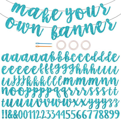 BEISHIDA Glitter Lake Blue 116 PCS A-Z DIY Letter Banner Kit Make Your Own by Beishida