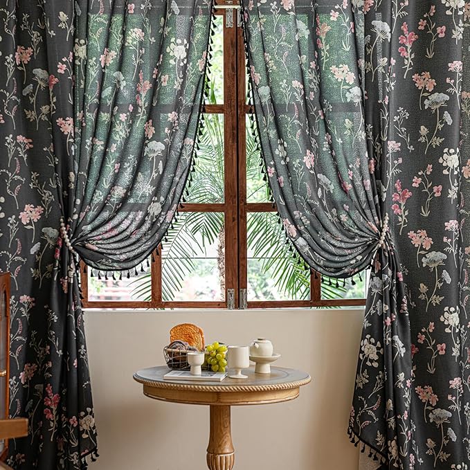 ENJOYBRIDAL Floral 96 Inch Curtains by ENJOYBRIDAL