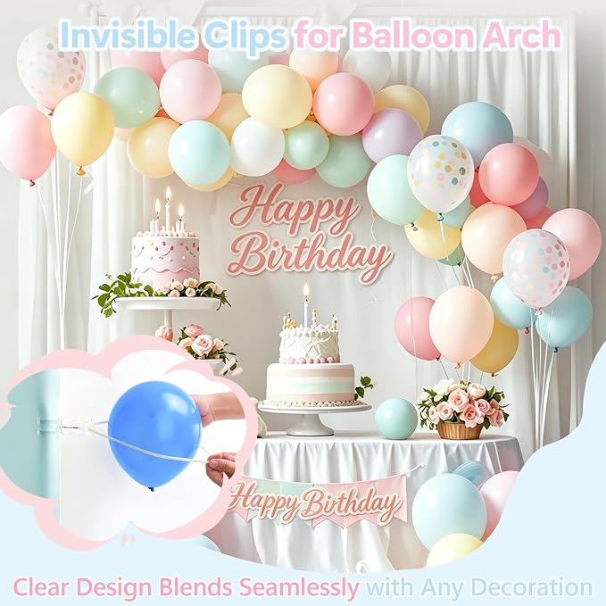 Balloon Arch Kit with 10 Clear Spring Clamps & Decorating Supplies | Complete - Image 3
