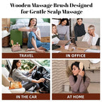 3PCS Solid Wooden Hair Brush and Small Wood Comb, Detangling Brush with Natural Bristles, Portable Scalp Massage Kit for All Hair Types, Wood Haircare Gift for Women/Men