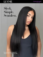 LUVME Silky Straight Seamless 2 Pack 220g 14Pcs Clip in Hair Extensions Full Max with 18inch Remy Human Hair Extensions, Natural Black 100% Real Soft