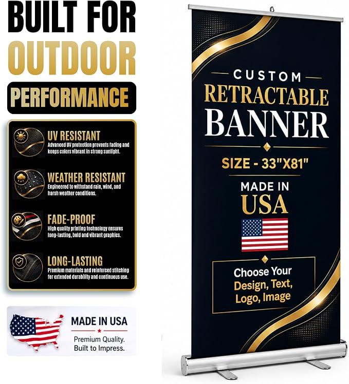 Custom retractable banner with stand by BCB | Pop up stand Printed in USA | - Image 4