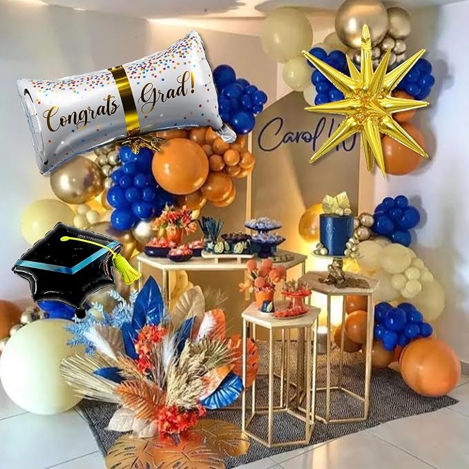 Blue and Orange Graduation Balloons Arch Garland Kit, Prom Graduation Party - Image 6