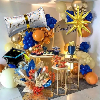 Blue and Orange Graduation Balloons Arch Garland Kit, Prom Graduation Party - Image 6