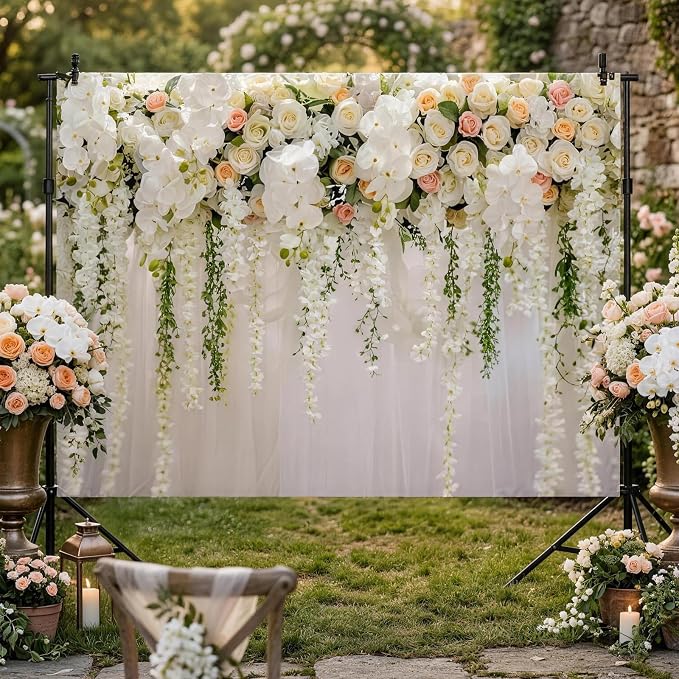Mocsicka Wedding Flower Backdrop Wall Floral Bridal Shower Backdrops - Image 3