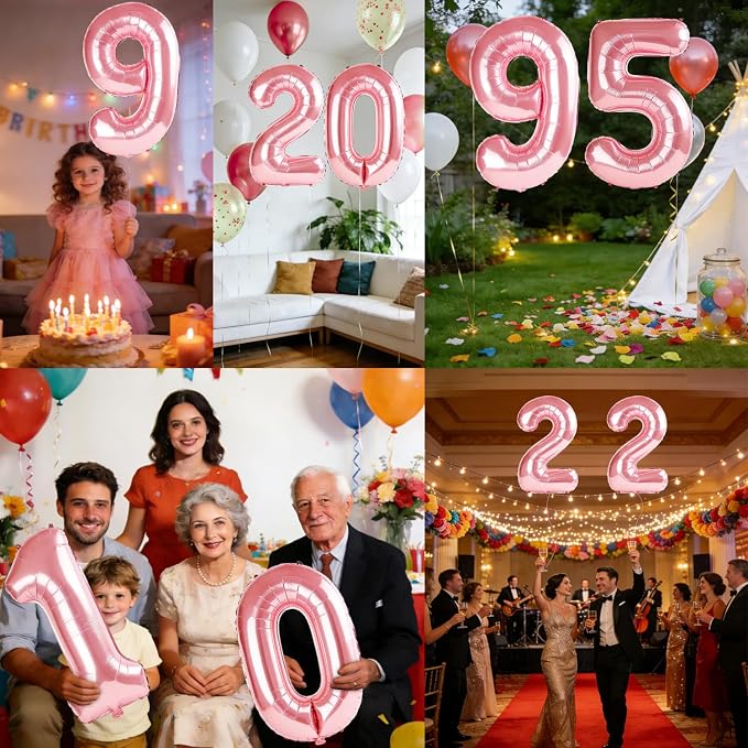 40 Inch Number 95 Balloons for 95th Birthday Party Decorations, 0-100 Jewelry - Image 7