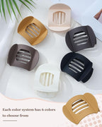 6 Pack Flat Hair Clips for Women, No-Slip Flat Claw Clips,Large Strong Hold Square French Claw Clips for All Hair Textures(Glossy Leopard Print 2)
