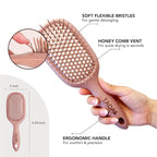 TADA Natural Beauty Hair Brush Detangler for Curly, Thick, Wavy, and Thin Hair - Ventilation Holes for Quick Drying and Styling, Detangler Brush for Women, Men, Kids (4 Colors) (Mauve)
