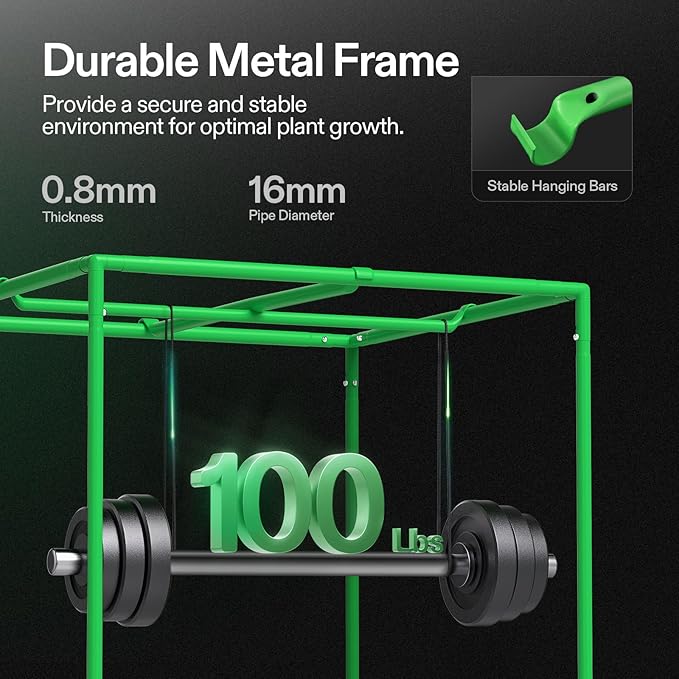 VIVOSUN S223 2x2 Grow Tent, 24"x24"x36" High Reflective Mylar with Observation Window and Floor Tray for Hydroponics Indoor Plant for VS1000