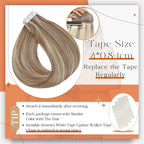 Full Shine Tape in Hair Extensions Human Hair Color 10P613 Golden Brown Highlighted Bleach Blonde Tape in Extensions 20 Inch Hair Extensions Tape ins Natural Invisible Skin Weft Hair 50G 20pcs
