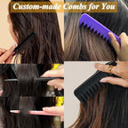 6PCS Large Wide Tooth Comb Rat Tail Comb Set, Shower Combs for Wet or Dry Hair, Premium Hair Brush Combs Detangle Curls, Detangler Comb for Detangling Wigs, Styling Curly Parting Kit for Men and Women
